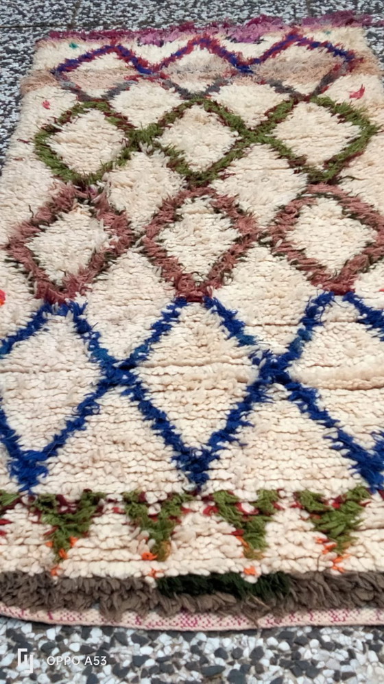 Image 1 of Hand-knotted Berber wool rug 175x70cm