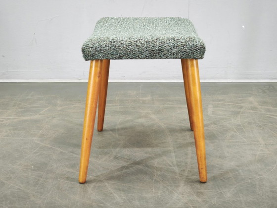 Danish Mid-Century Modern Beech and Upholstered Stool, 1960s – Wood (photo 5 of 10)