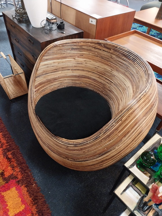 Image 1 of 1 x pencil reed tub chair 1970s in the style of Gabriella Crespi