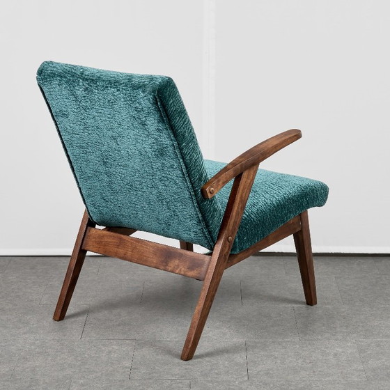 Poltrona iconica di Mieczysław Puchała, anni '60, Polonia, Poltrone, Legno, Tessile, Verde, Scandinavian (foto 7 di 13)