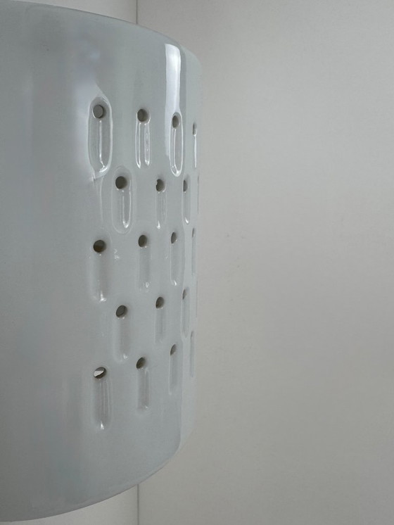 Image 1 of Een paar vintage witte porseleinen wandlampen, Frankrijk, 1980