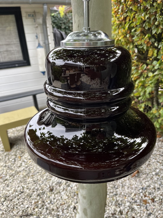 Image 1 of Lampada a sospensione Honsel in vetro/cromo degli anni sessanta