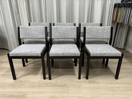 Image 1 of Set of 6 Pastoe dining chairs – reupholstered in De Ploeg