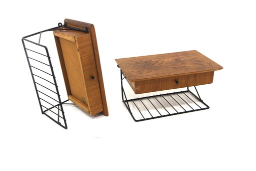 Teakhouten Wandrek, Zweden, 1950, set van 2
