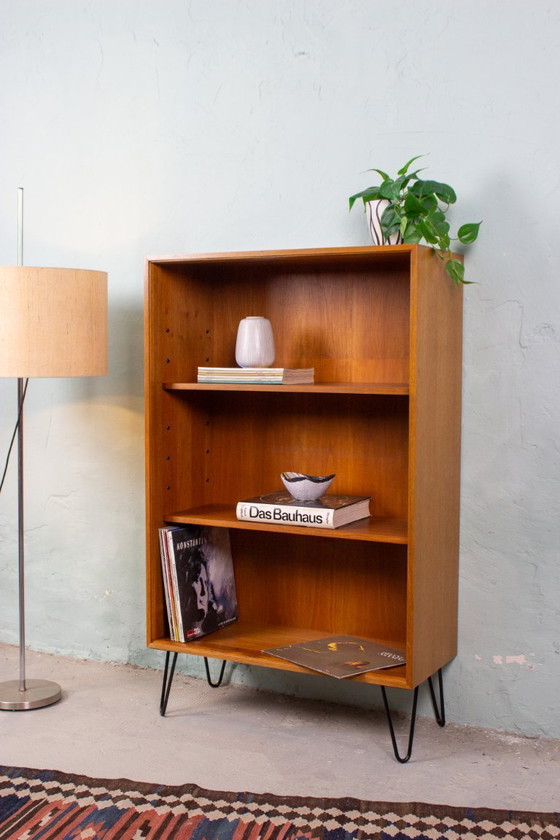 Image 1 of Vintage platenkast, boekenkast, ladekast, dressoir, midden van de 20e eeuw