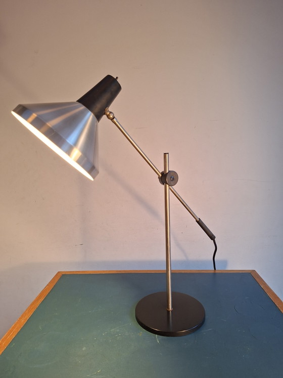 Sleek Vintage Industrial Desk Lamp, Dutch Design Sixties – Hala, Reading Lamp, Aluminium, Metal (photo 9 of 15)