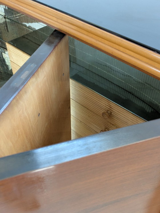 Image 1 of Dassi - Vittorio Dassi - Table d'appoint - Cristal, Bois, Laiton - Intérieur miroir