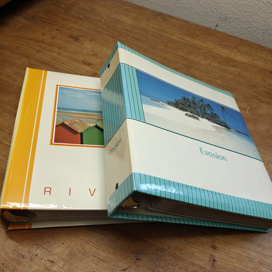 Image 1 of Albums photo vintage neufs de 1988 et 1990 avec boîtes d'origine et étiquettes de prix BEF.