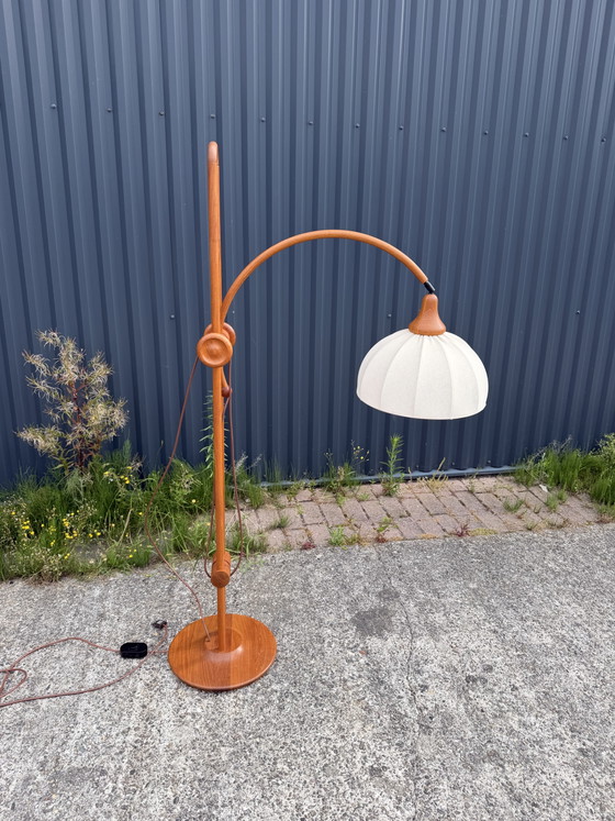 Lampada ad arco vintage in teak – Lampade da terra, Textile, Wood (photo 7 of 15)