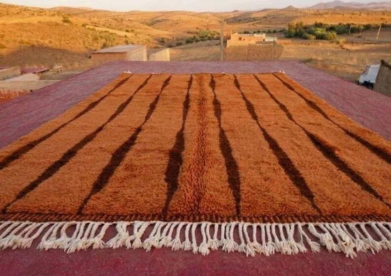 Moroccan orange-brown Berber rug in wool 400x300 cm, Large XXL rug, Rugs & carpets, Cotton, Bohemian (photo 3 of 9)