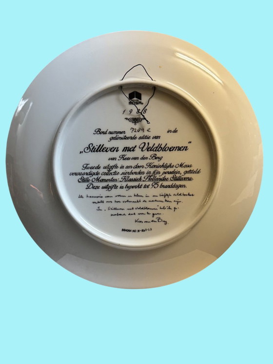 Image 1 of 🌼 “Stilleven met Veldbloemen” | Koninklijke Mosa | Kees van den Berg | Klassiek Hollands | Limited Edition | Nieuwstaat