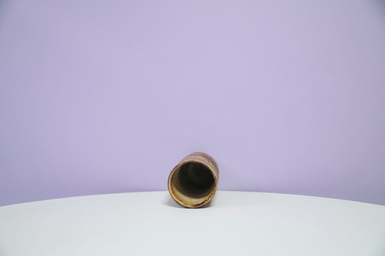 Image 1 of Vase tubulaire brun d'Allemagne de l'Ouest