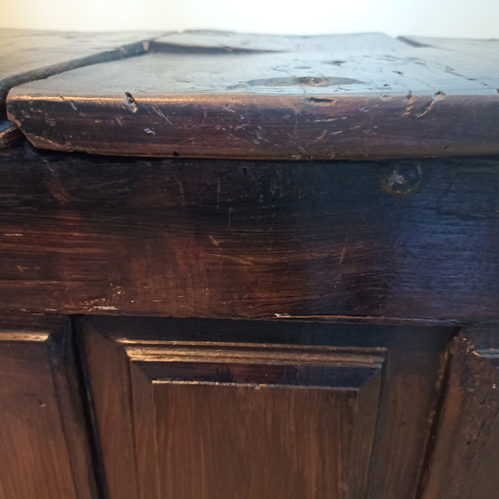 Image 1 of Einzigartige französische „Banc à Sel“ (Salzbank) aus dem 18. Jahrhundert – Eiche