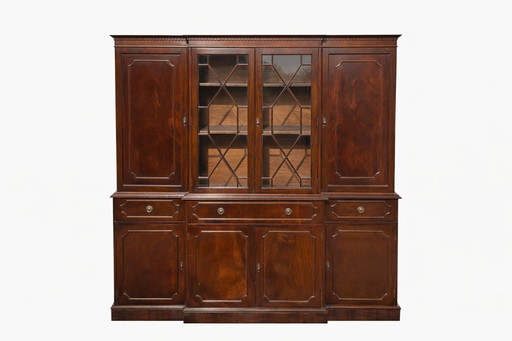 Bibliothèque anglaise secrétaire acajou style victorien