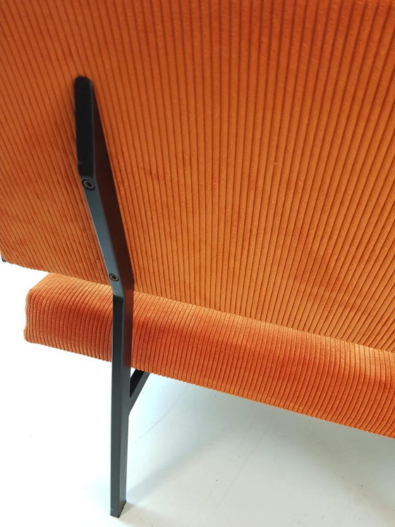 2 Vintage Bankjes Pastoe | Oranje Rib Love Seats Orange – Fauteuils, Metal, Textile (photo 9 of 13)