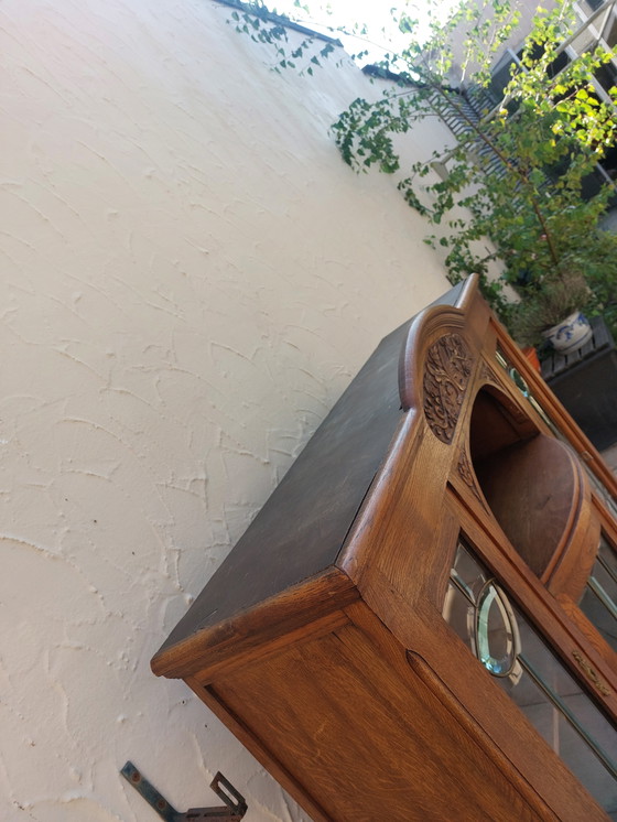 Image 1 of Vintage Eiken vitrinekast