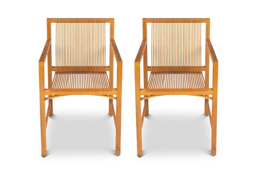 Ruud Jan Kokke. Pair of minimalist oak armchairs. 1980s