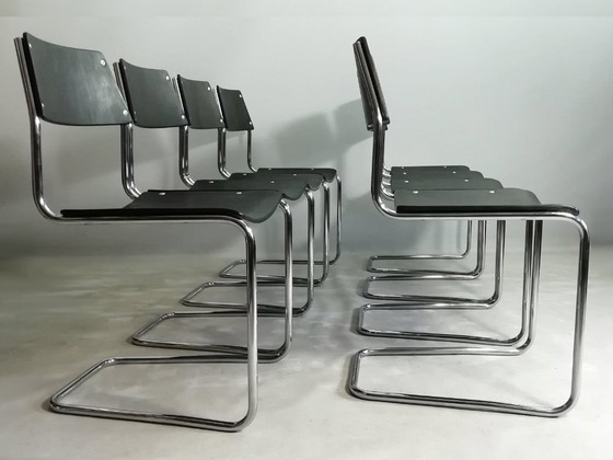 Image 1 of 8x MAUSER Cantilever Chair Set VINTAGE BAUHAUS Walter Papst