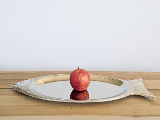 Vintage WMF Cromargan Fish-Shaped Serving Tray Stainless Steel – Table accessories, polished steel (photo 3 of 12)