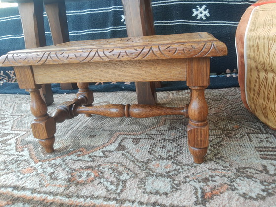 Image 1 of Antique hand-carved French oak side table/plant table