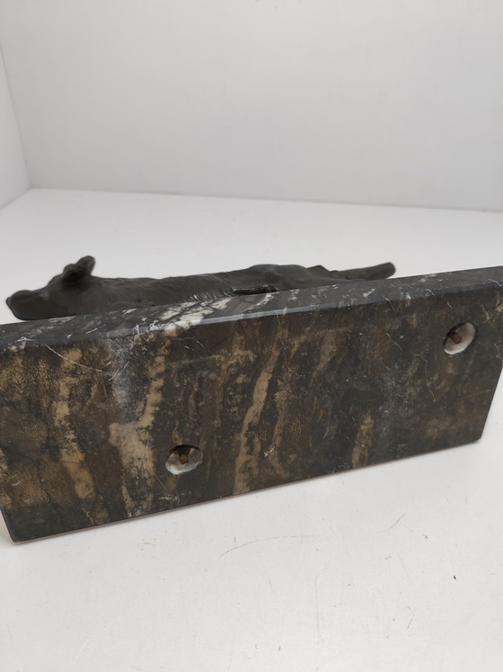 Art Deco style sculpture hunting dog – Marble, Metal (photo 12 of 12)