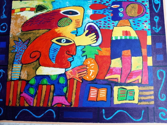 Image 1 of Clemens Briels, Serigrafía, Título, El huracán Michel se dirige a Florida