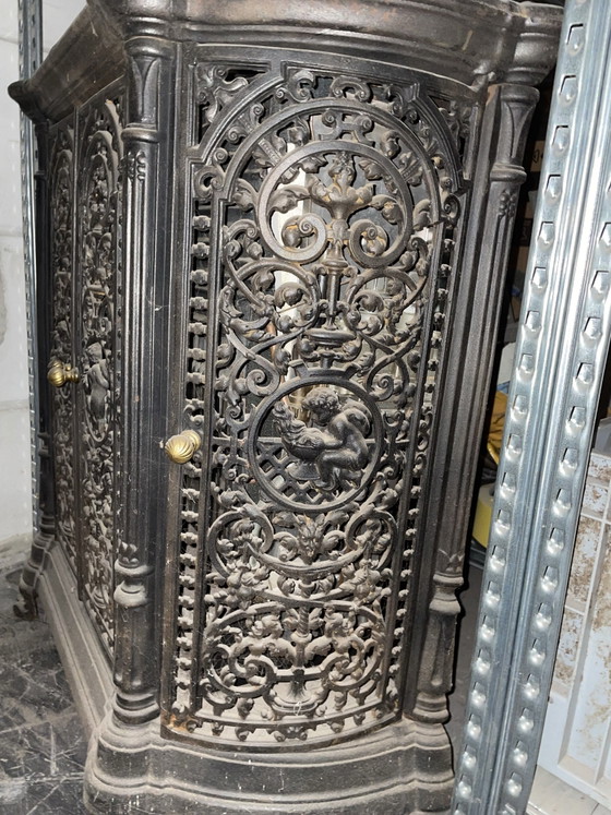 Caminetto decorativo Godin Art Nouveau, funzionante!, Oggetti decorativi, Ghisa, Ottone, Nero (foto 5 di 9)