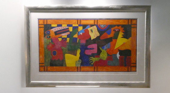 Image 1 of Clemens Briels Zeefdruk in Mooie Lijst - Algunos Gentes Hacen la Comedia, Otros No