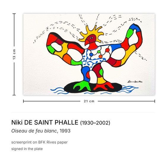 Image 1 of Niki de Saint Phalle White Firebird screenprint 1993