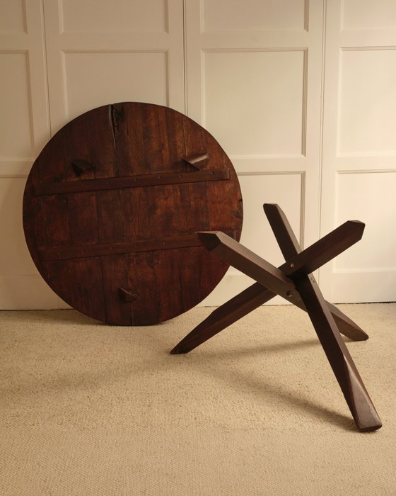 Image 1 of Table ronde en bois - 1950s 
