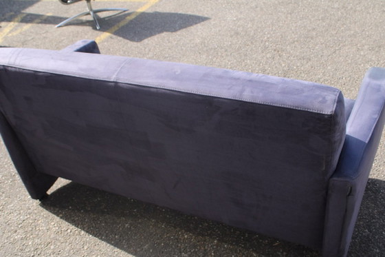 Set of 2 Montel Sofas, Dark Blue Suede – 3-5 seaters, Other (photo 3 of 7)
