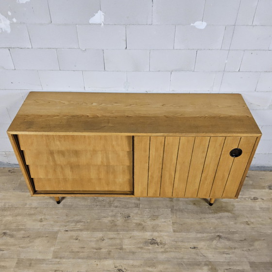 Image 1 of Vintage Ash Wood Fine Veneer Sideboard / Sideboard Erich Stratmann Oldenburger Werkstätten, Drawers and Cabinet