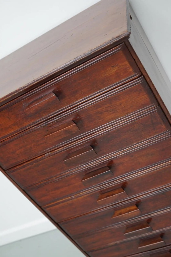 Image 1 of French Art Deco Mahogany Apothecary/Filing Cabinet, Circa 1920