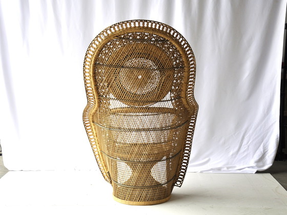 Image 1 of  Vintage Peacock Rattan Chair