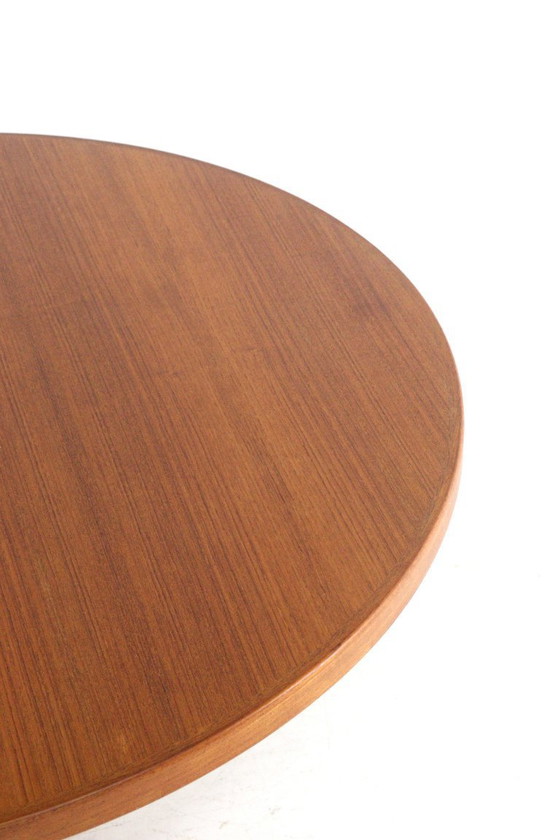 Image 1 of Vejle round 2x extendable dining table vintage Danish