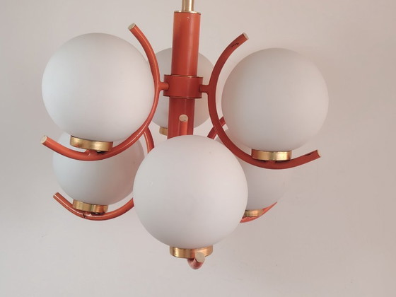 Image 1 of Lampe suspendue futuriste Spoutnik de l'ère spatiale, attribuée à Richard Essig