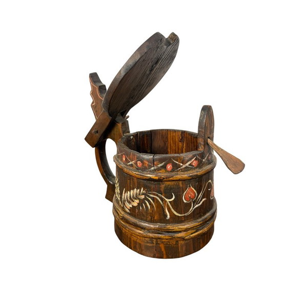 Chopine en bois suédoise peinte à la main, art populaire, Objets déco, Marron, Rustic (photo 7 sur 9)