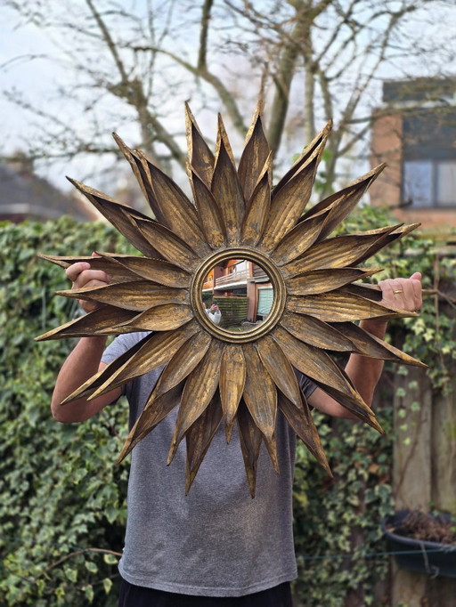 Enorme espejo de mayordomo Sunburst