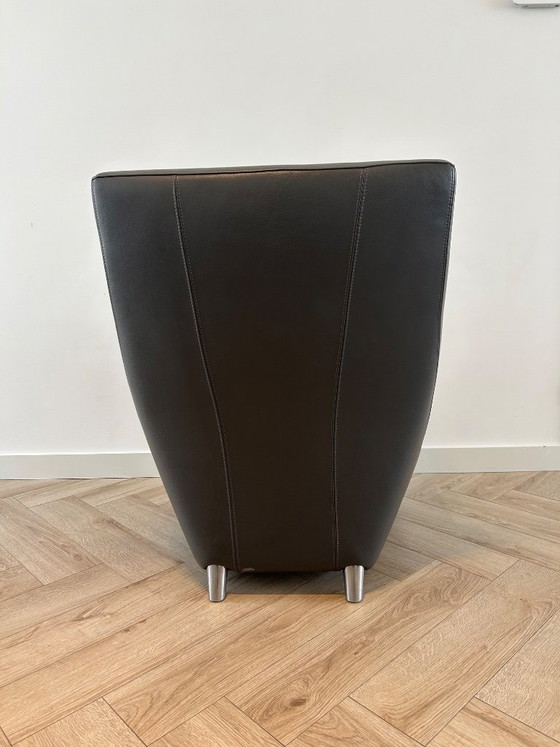 Image 1 of Poltrona Leolux Dolcinea – Pelle grigio scuro | Design di Jan Armgardt