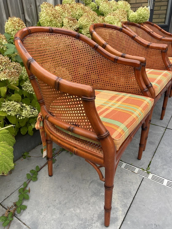 Image 1 of 4x Vintage Giorgetti Faux Bamboo Chairs