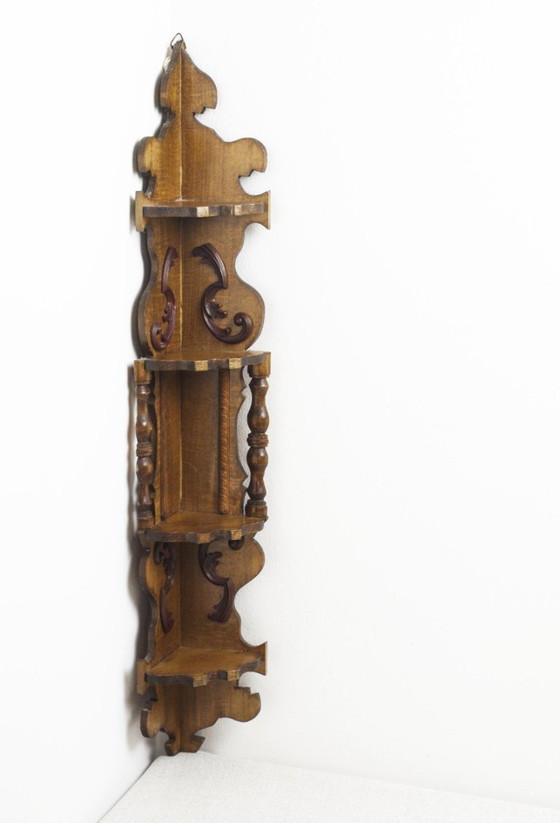 Scaffale Angolare Vintage da Parete Legno Barocco Curio Etagère Ornato Sospeso Display – Armadi a muro, Wood (photo 3 of 10)