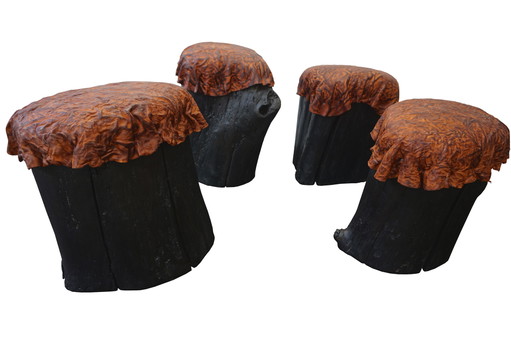 4x Tabourets en tronc d'arbre Atelier Livd
