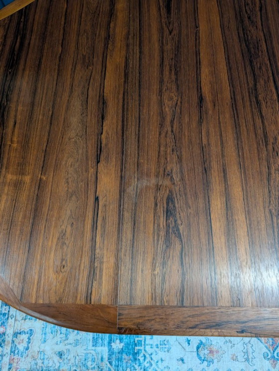 Image 1 of Table de salle à manger ronde extensible vintage, en palissandre, années 1960