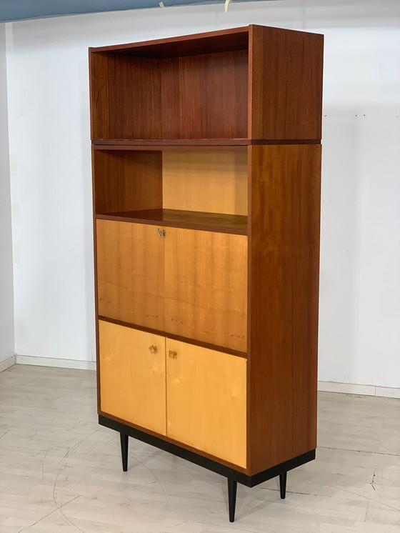 Image 1 of Mid century highboard cabinet secretary vintage