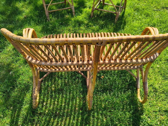Image 1 of Vintage Rattan Lounge Sofa Rohé Noordwolde – 1960s