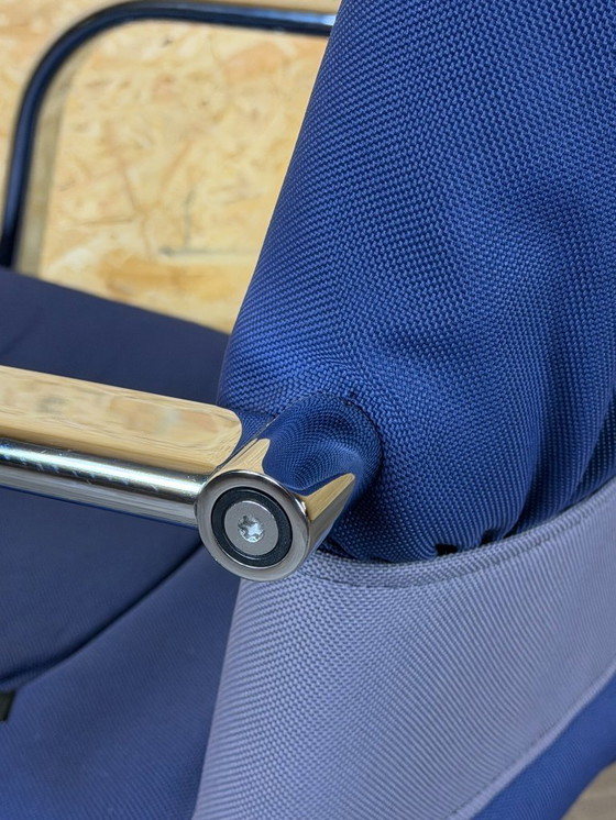 Image 1 of 1990s Vitra Figura Freischwinger Design Mario Bellini Objekt X Metall & Stoff