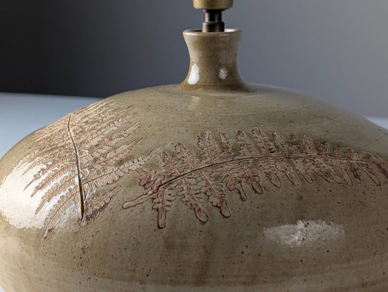 Image 1 of Ceramic Table Lamp in the Style of Roger Capron with Herbier Fern Motif, 1960s