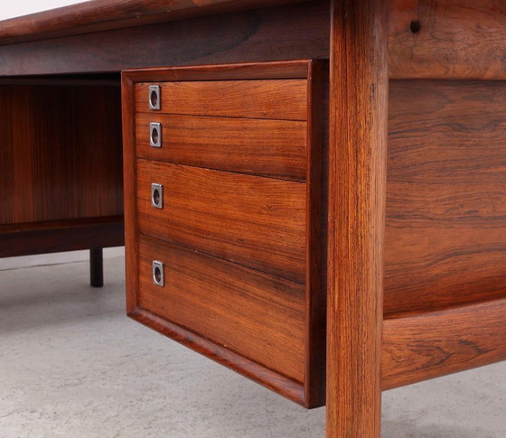 Scrivania Direzionale Vintage con Credenza, Arne Vodder per Sibast, Anni '60, Scrivanie, Legno, Marrone (foto 14 di 15)