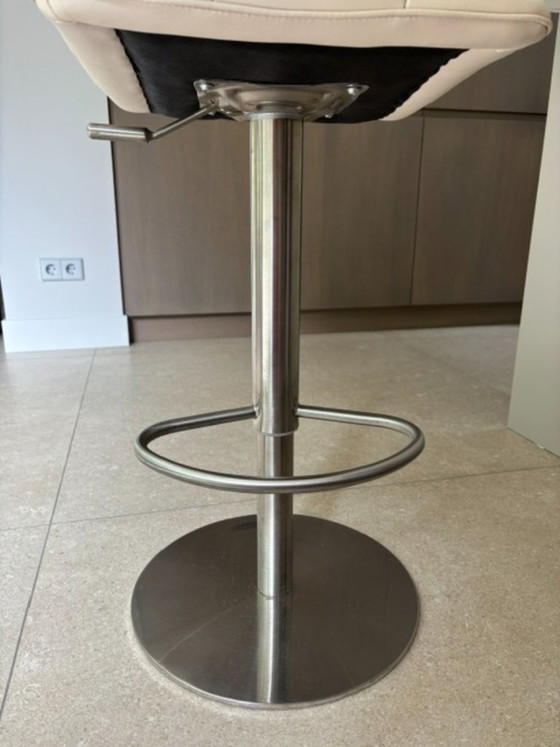 6x Swivel Barstool, Faux Leather, Height Adjustable – Skai, Silver (photo 5 of 5)