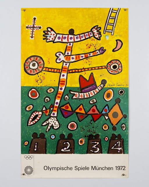 Olympische Spiele München 1972 Original Vintage Olympiaplakat von Alan Davie – Modern – 101 x 64 cm – posters, Paper